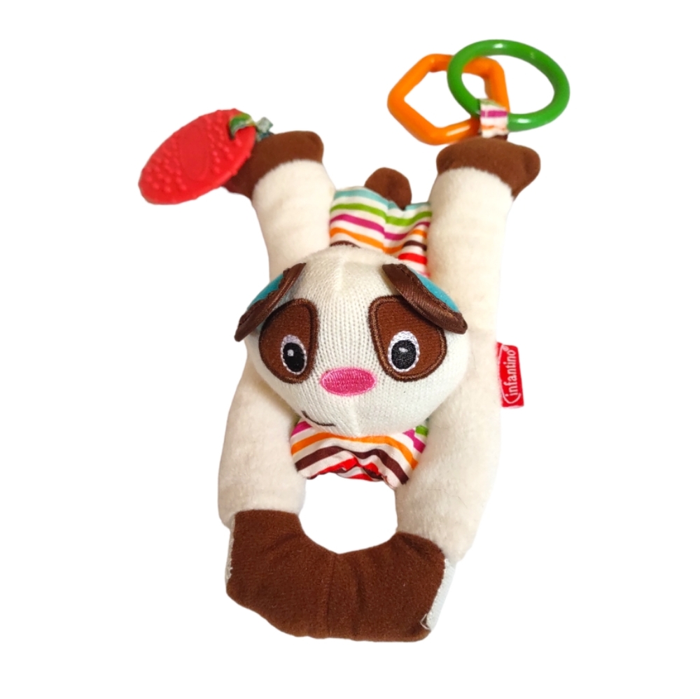 ✓Infantino Dog Puppy pup soft lovey rattle teether Soft baby toy 7in